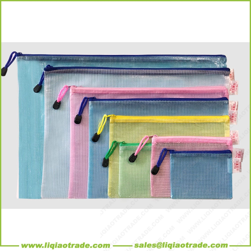 A3 A4 A5 A6 Corlorful Plastic Grid File Bag With Zipper
